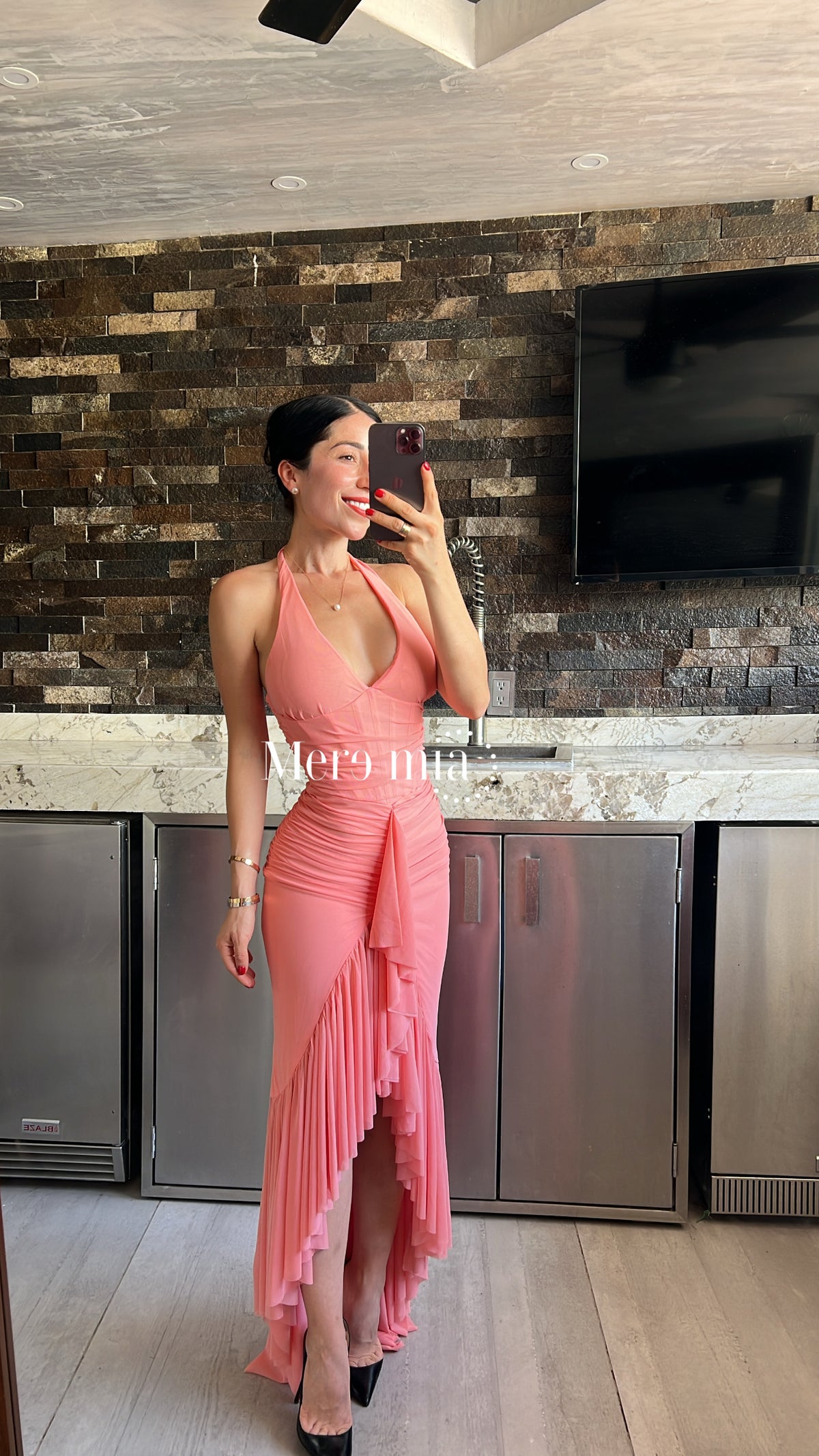 Vestido esc plisado midi