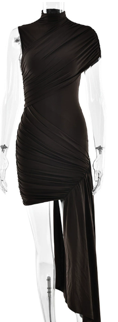 Vestido negro cruzado