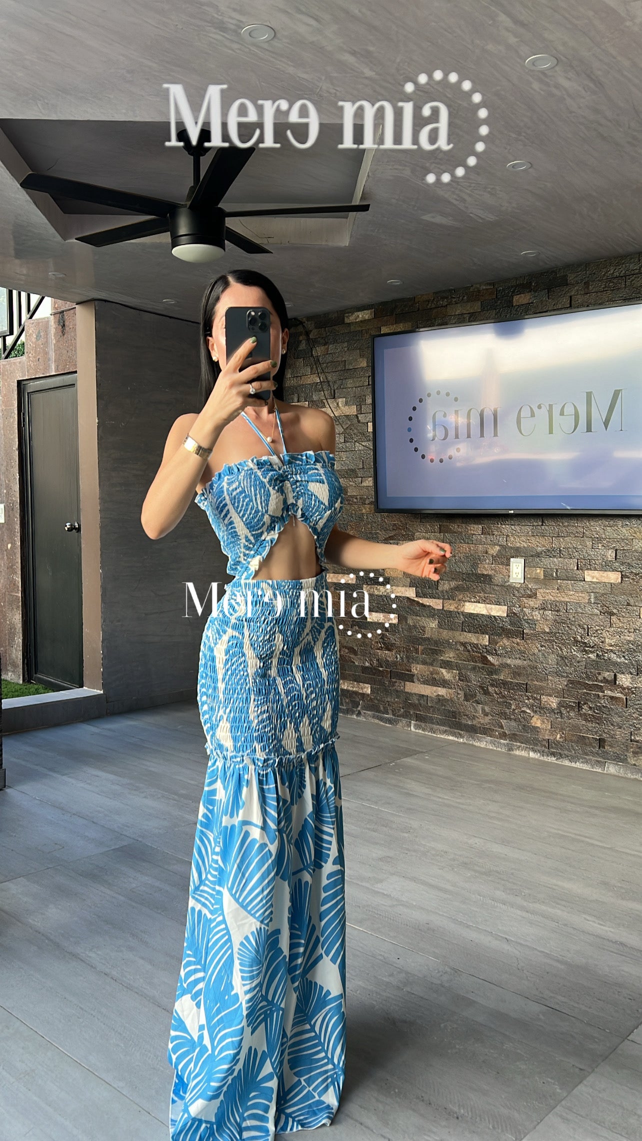 Vestido azul estamp