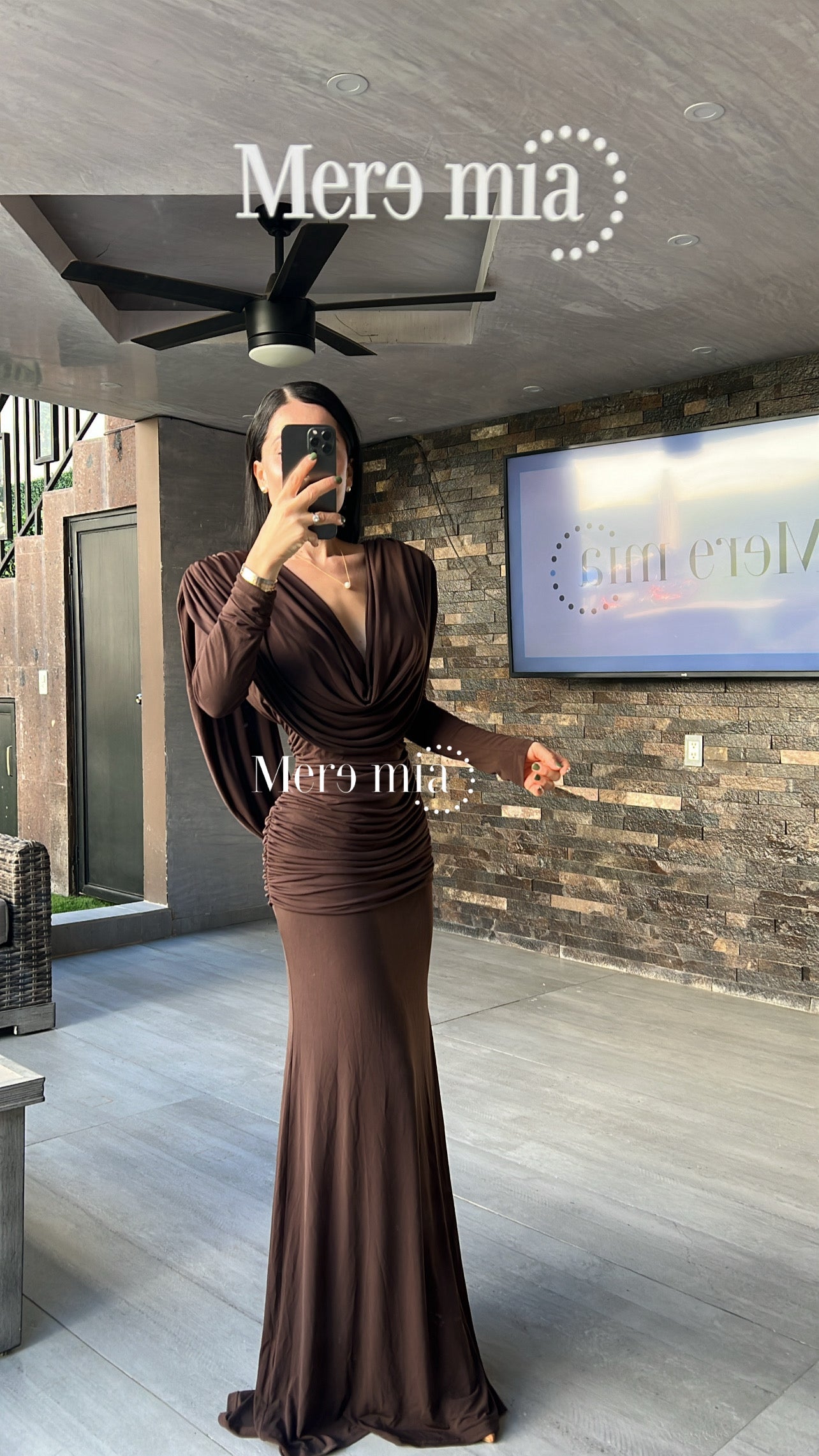 Vestido café U ml