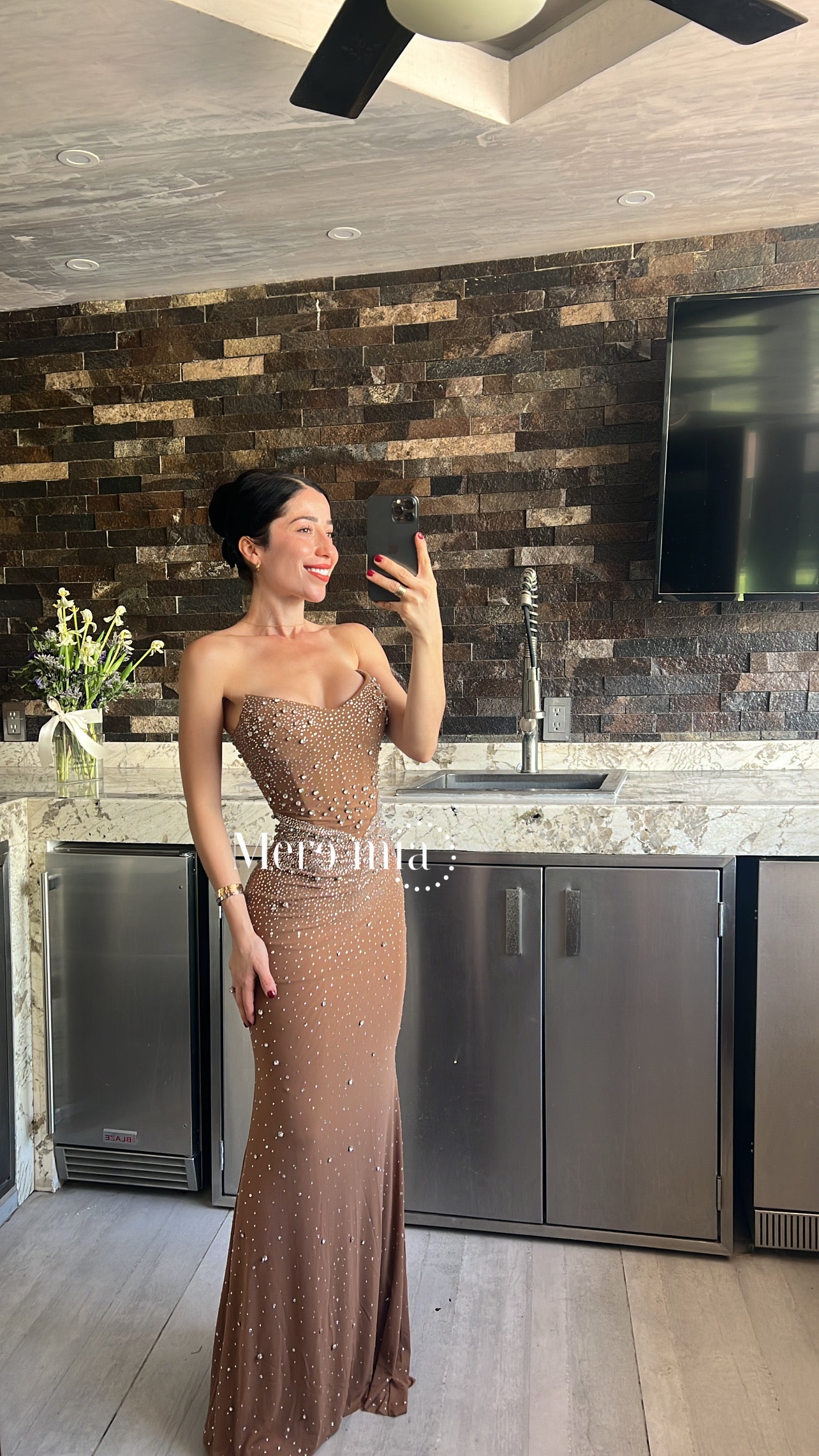 Vestido strapp gotas copas