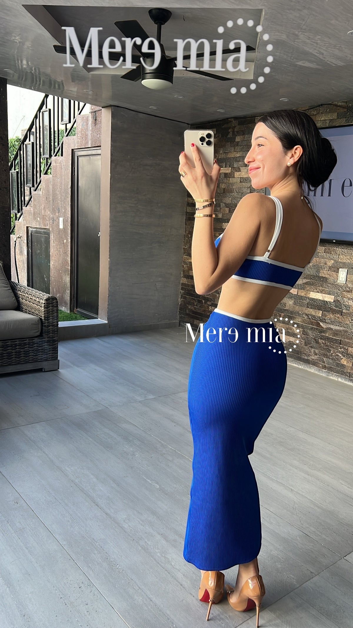 Conjunto azul blanco