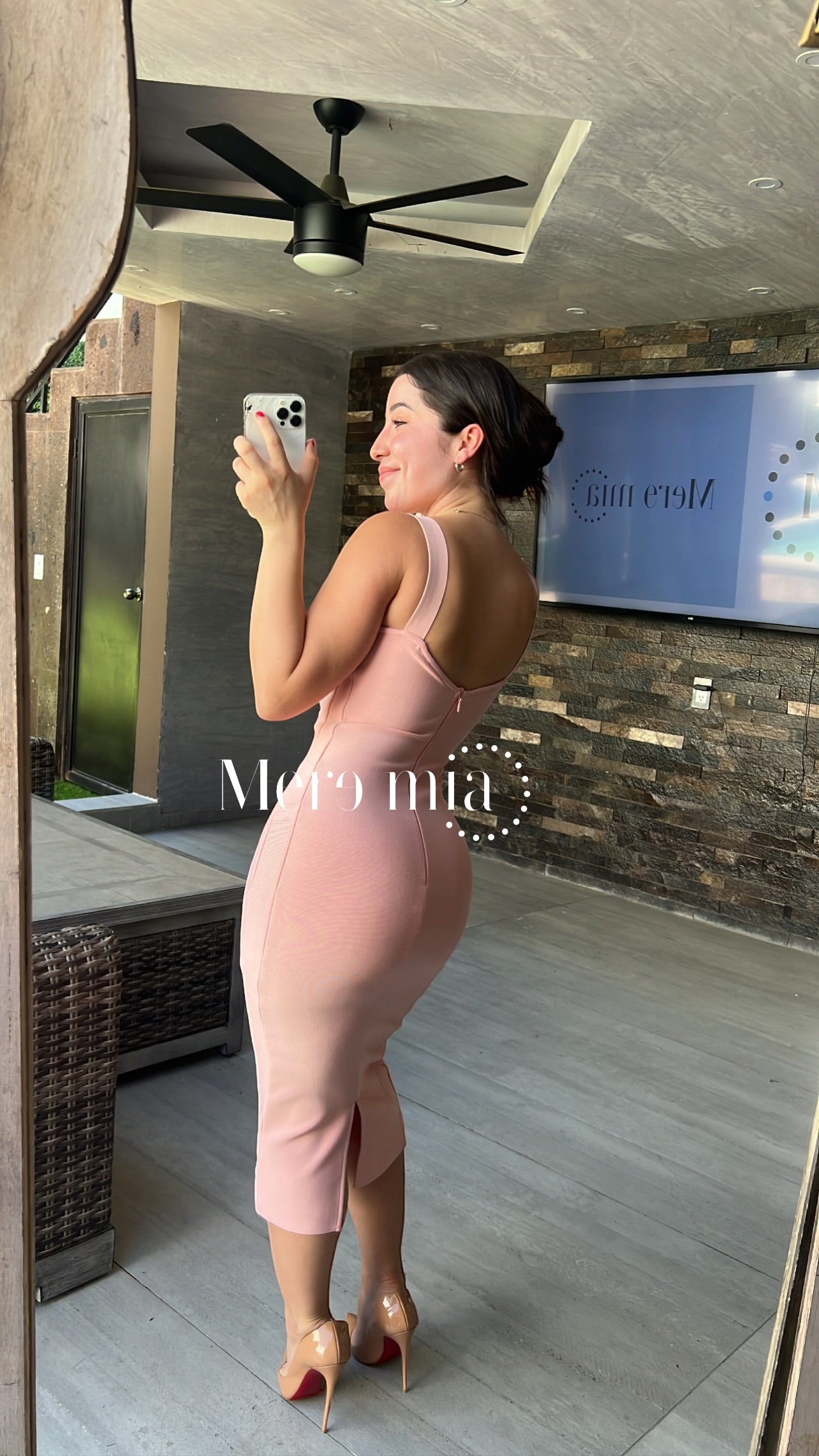 Vestido encaje midi
