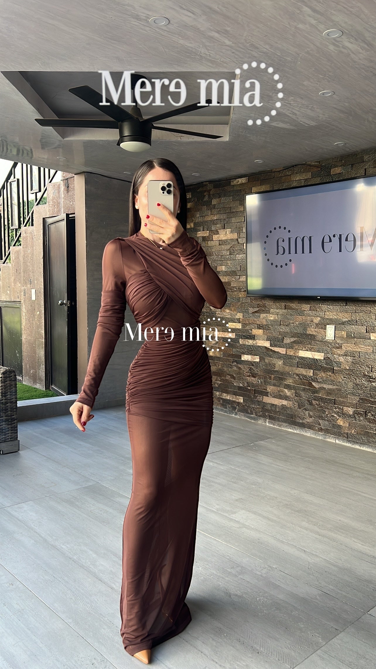 Vestido malla plisado