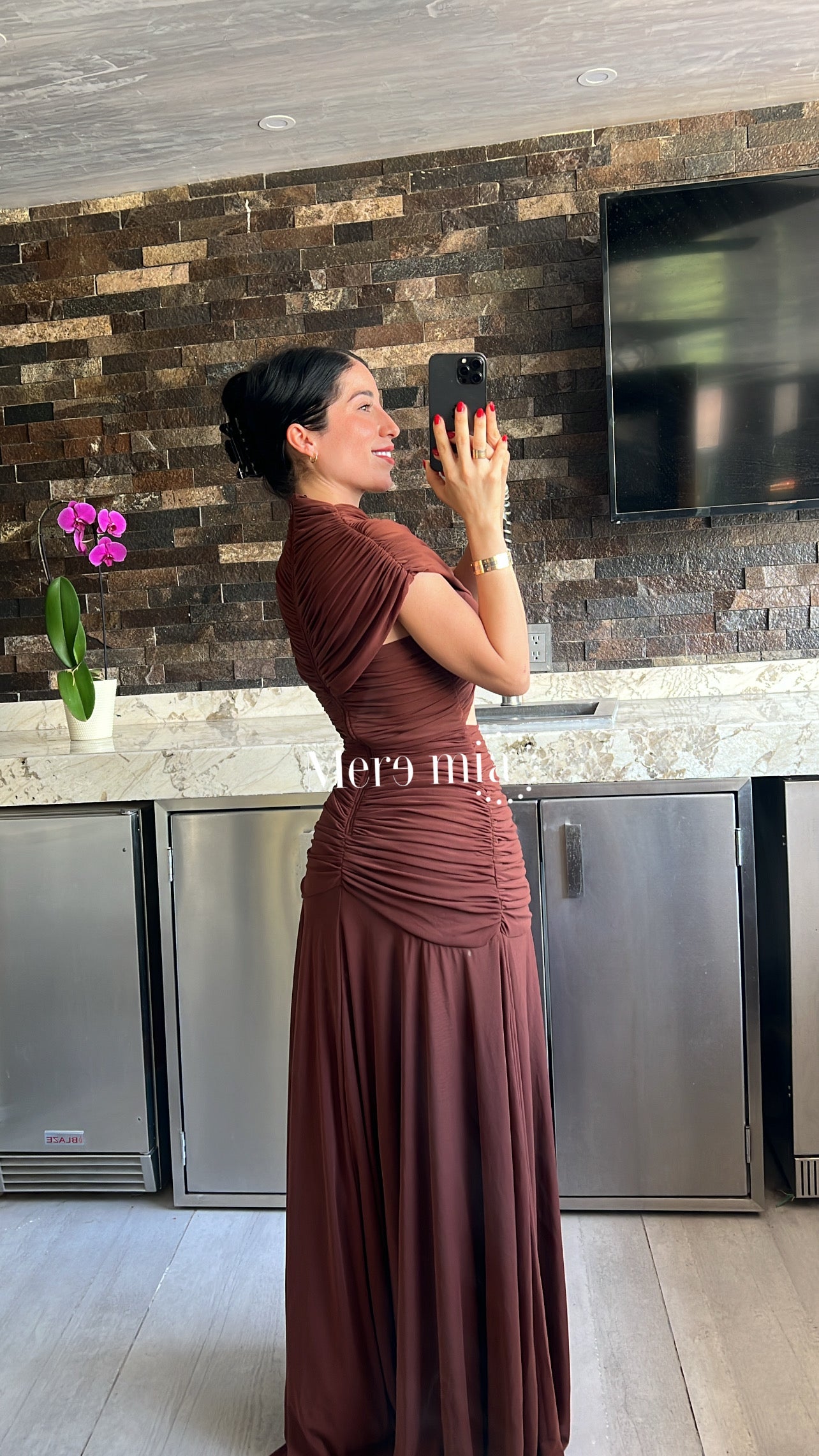 Vestido chal plisado abd