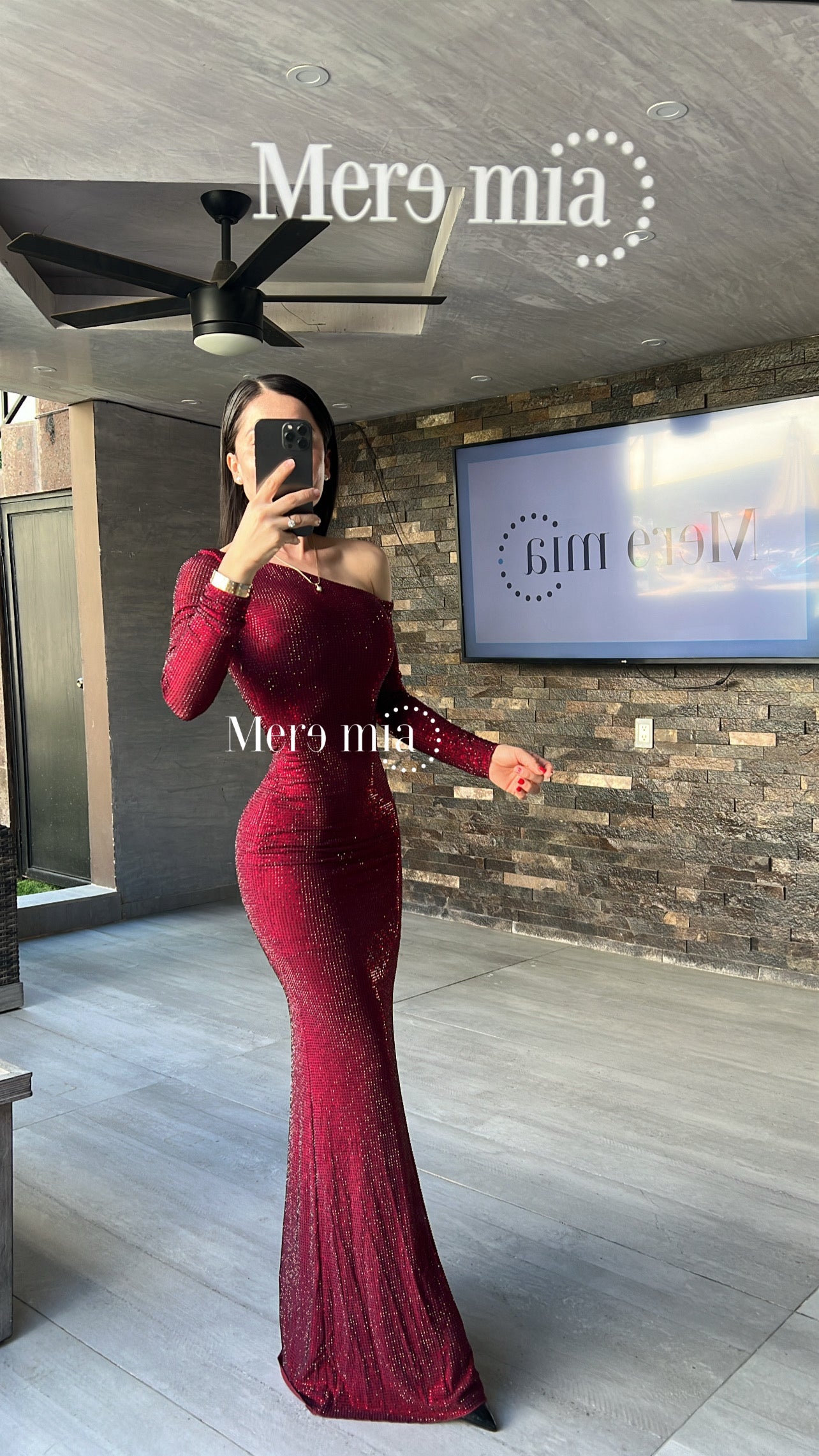 Vestido un hombro puntos suelto