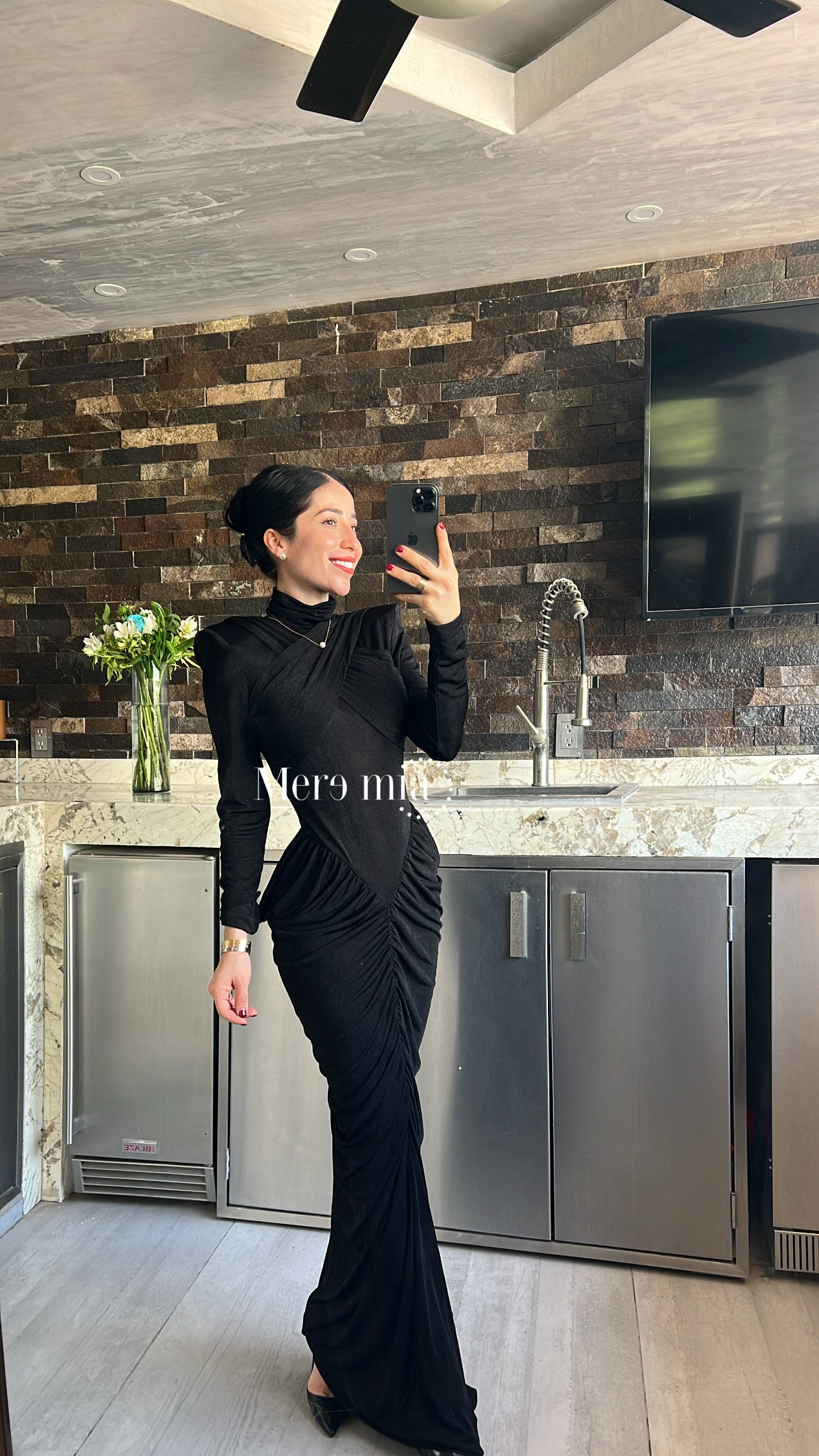 Vestido plisado cruzado