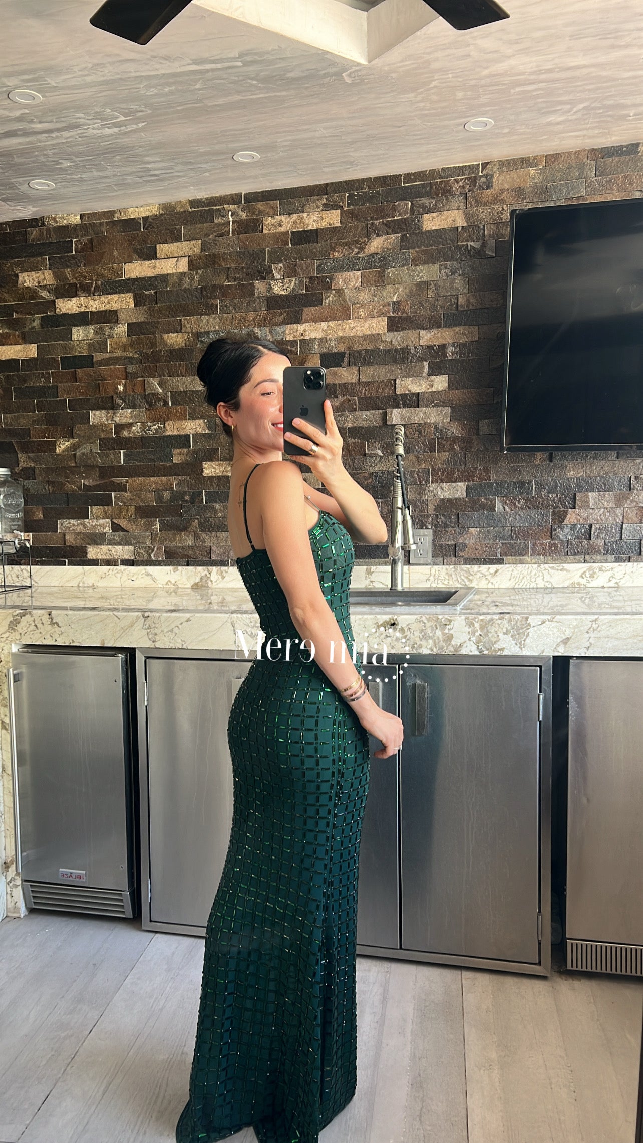 Vestido apl largo cuadros