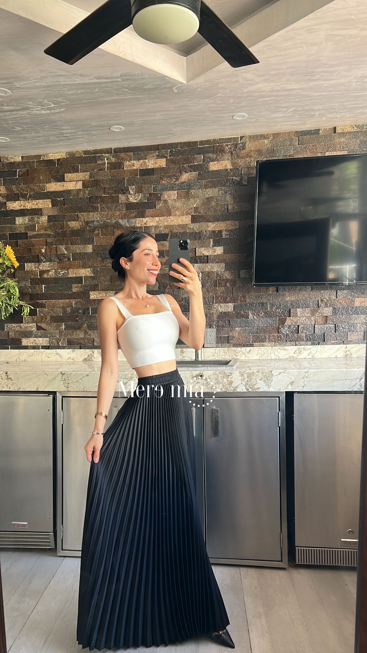 Falda plisada stretch