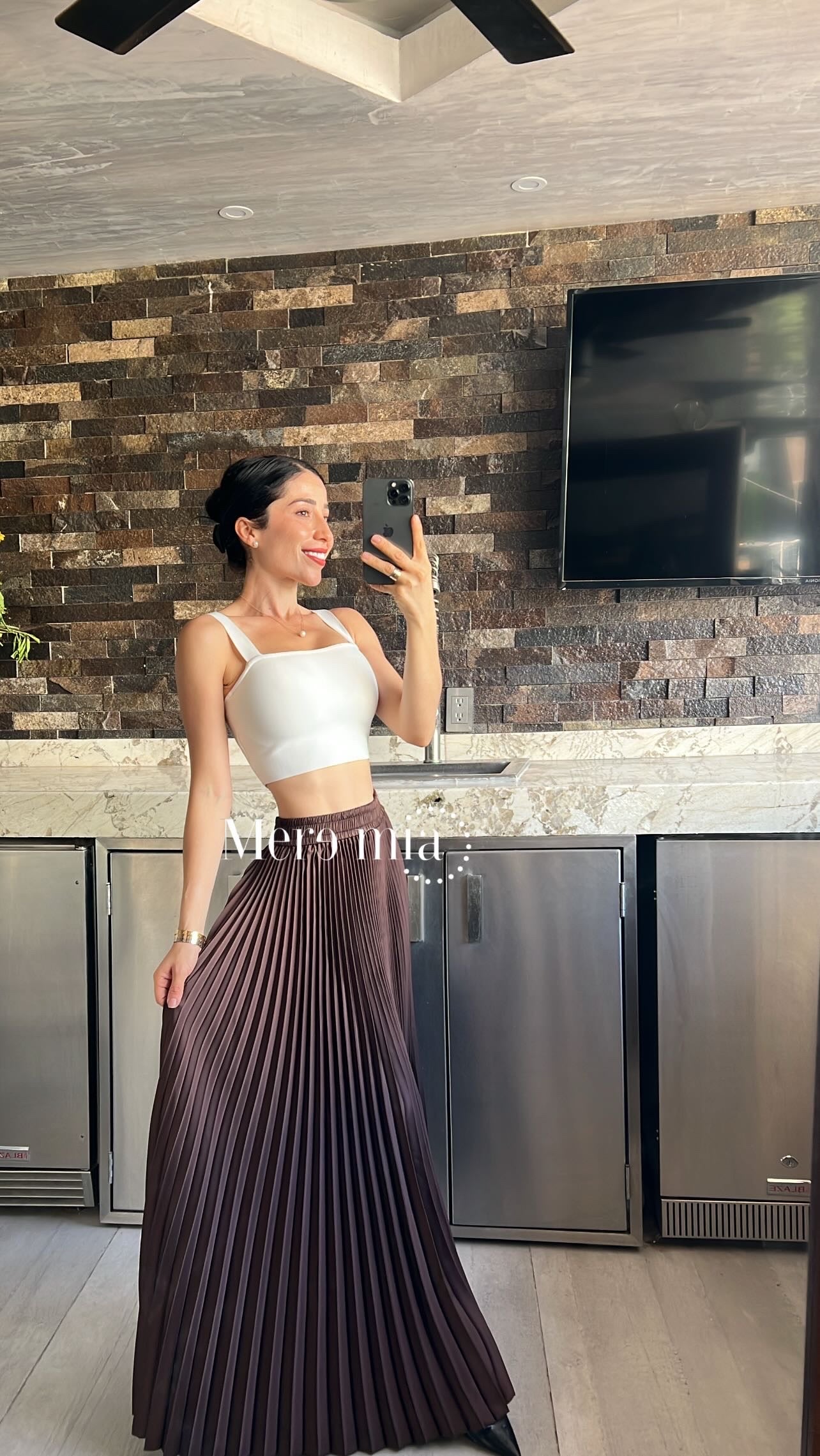 Falda plisada stretch