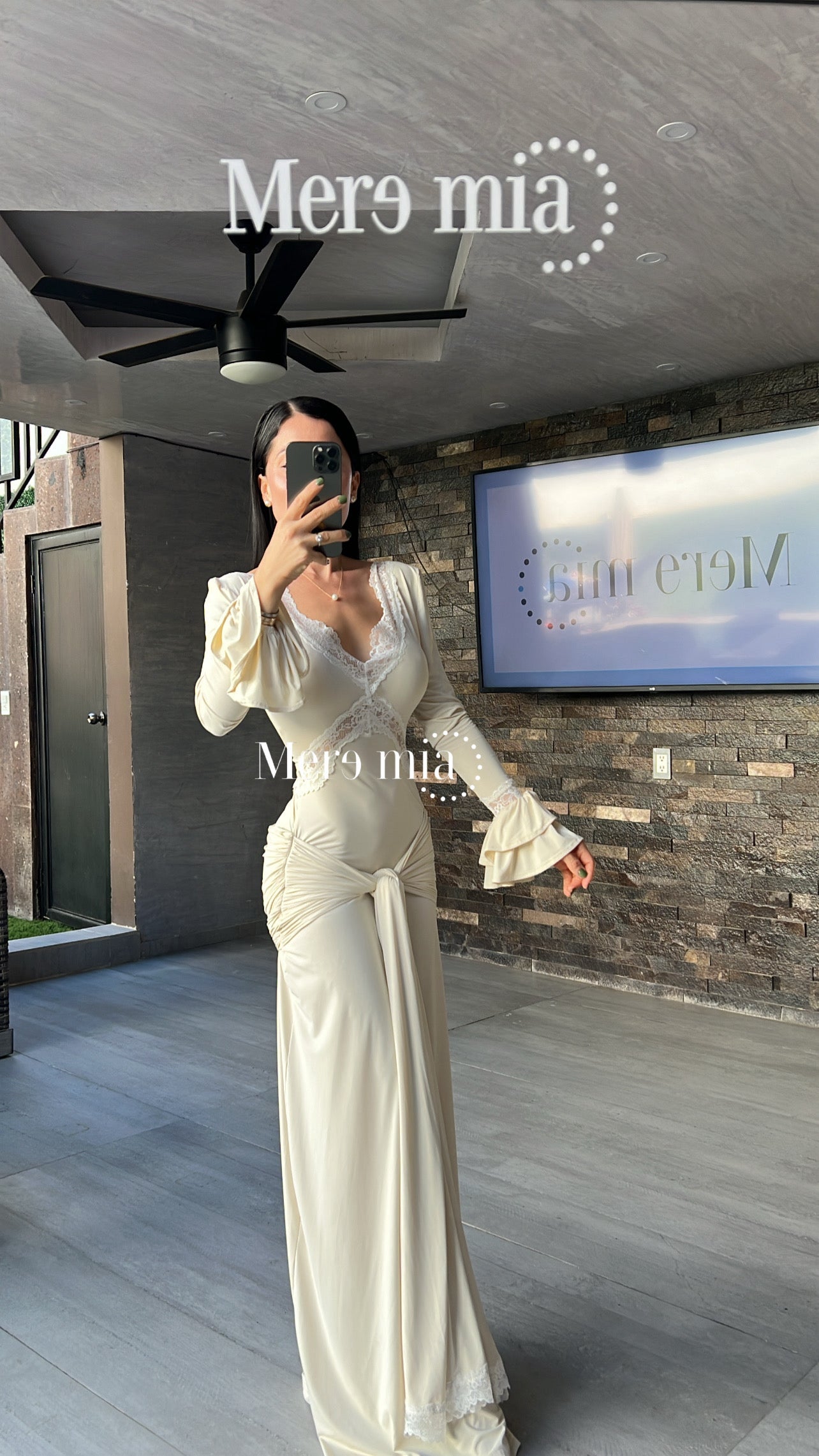 Vestido nudo encaje