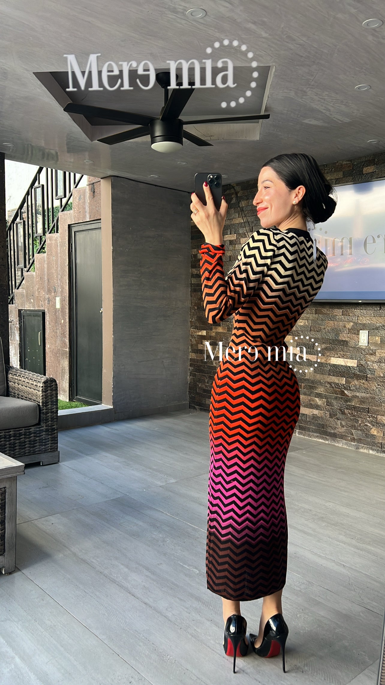 Vestido negro ziczac