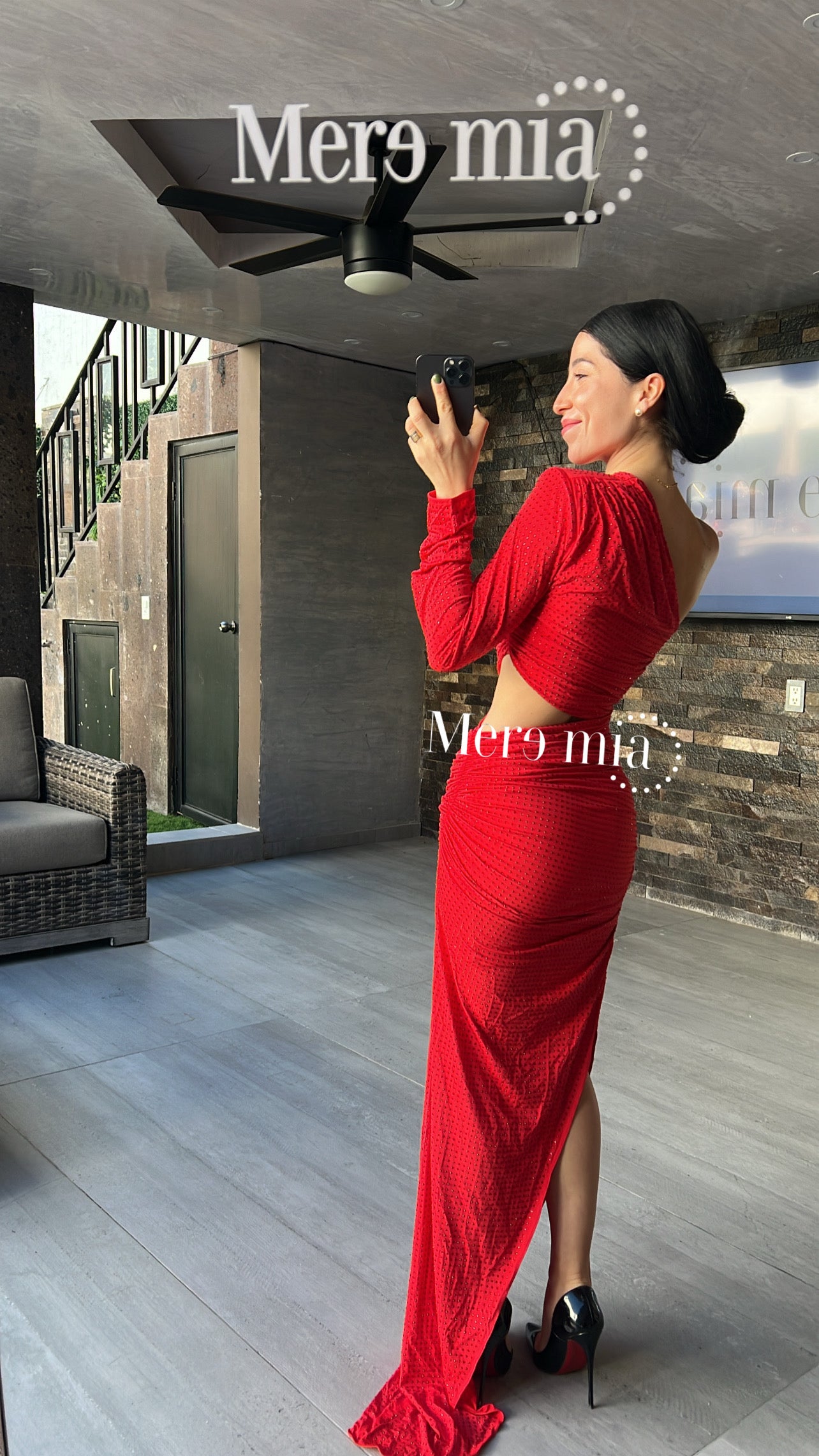 Vestido rojo aberturas