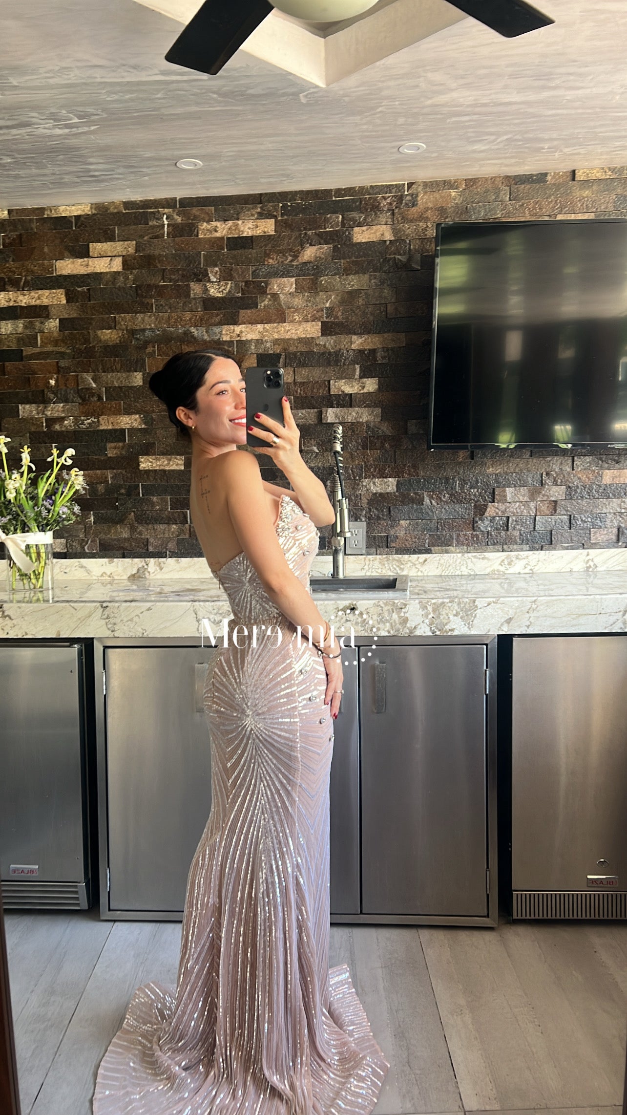 Vestido nude lent plata