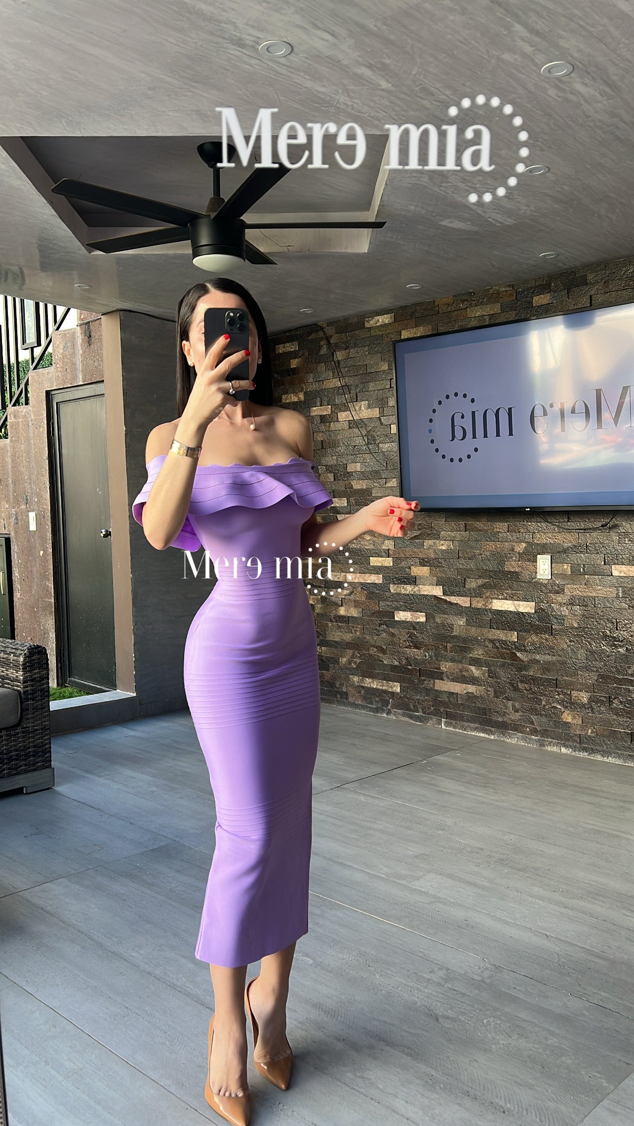 Vestido olan Ruff hombros