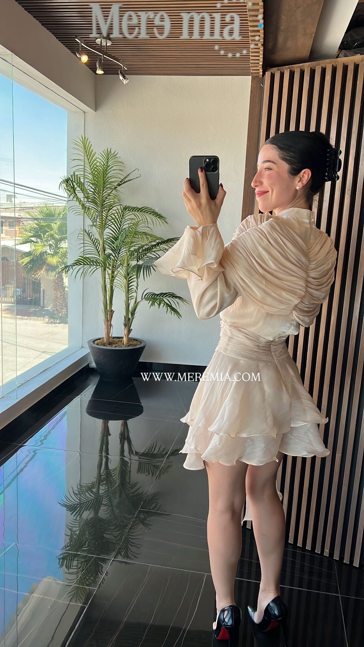 Vestido chal olanes corto