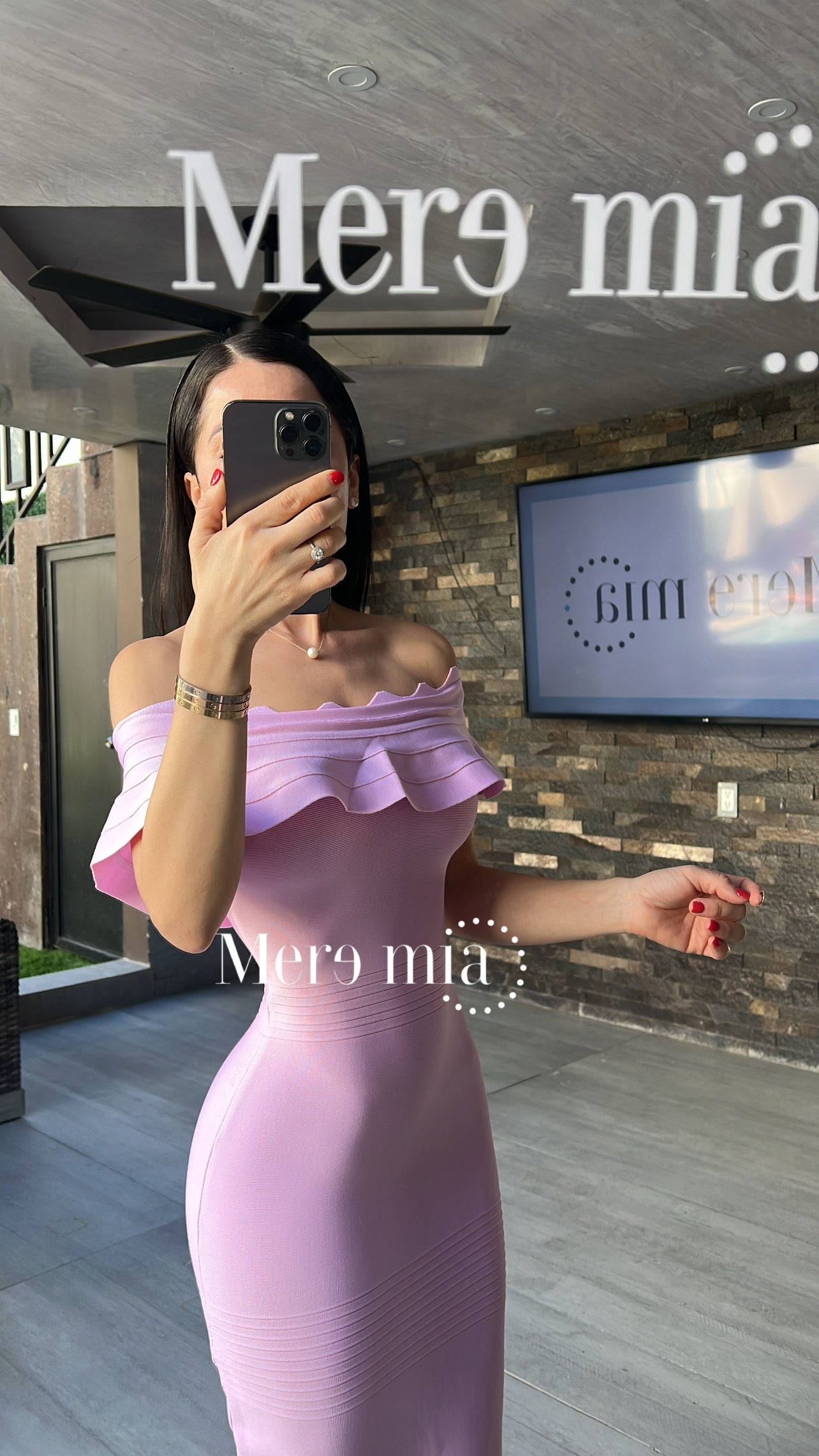 Vestido olan Ruff hombros