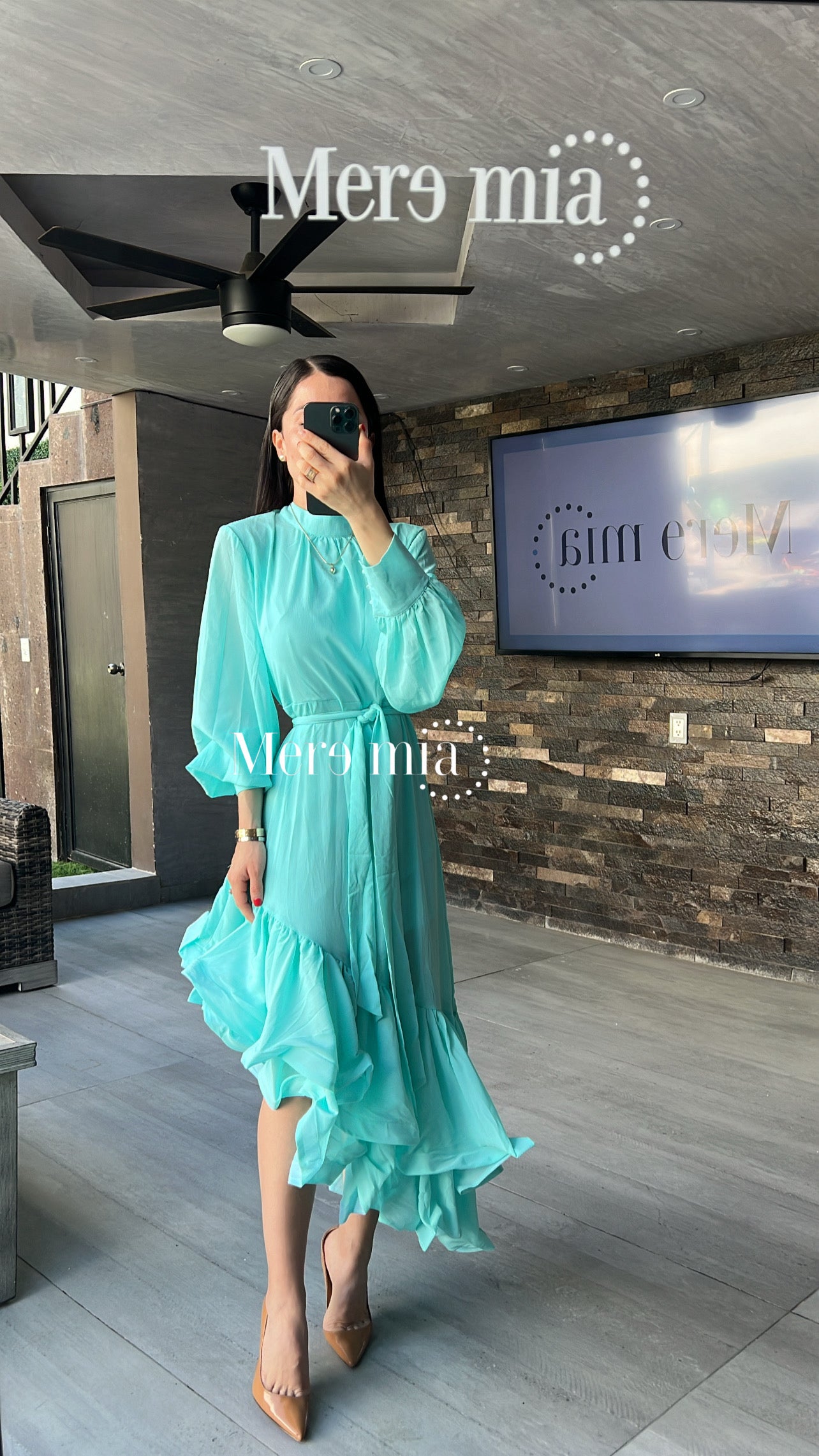 Vestido aqua ml plisado