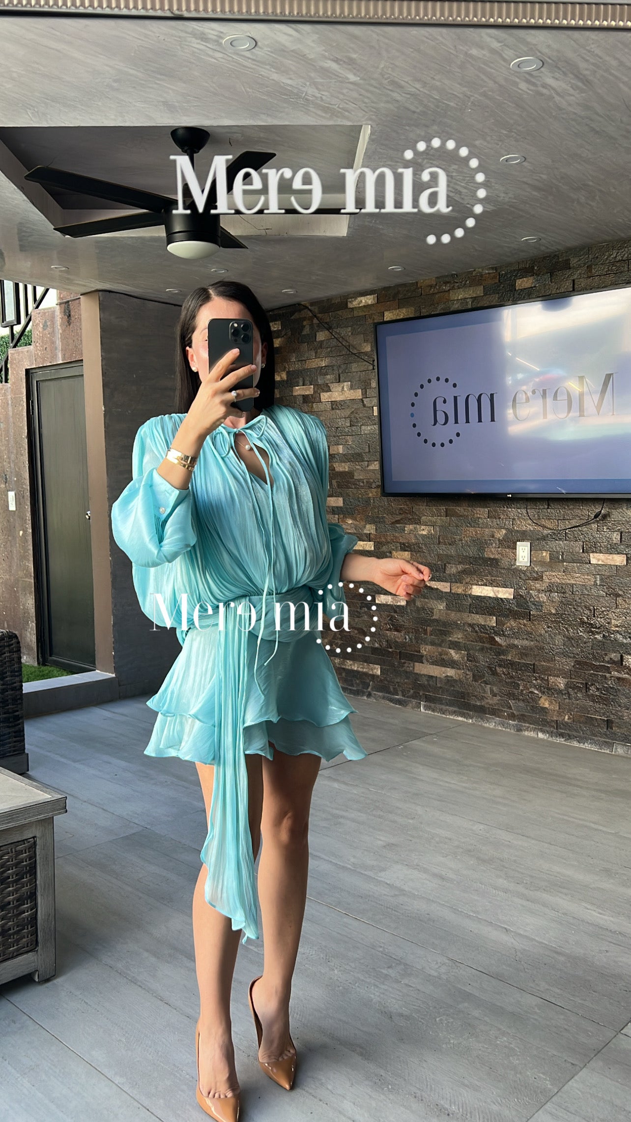 Vestido aqua olanes