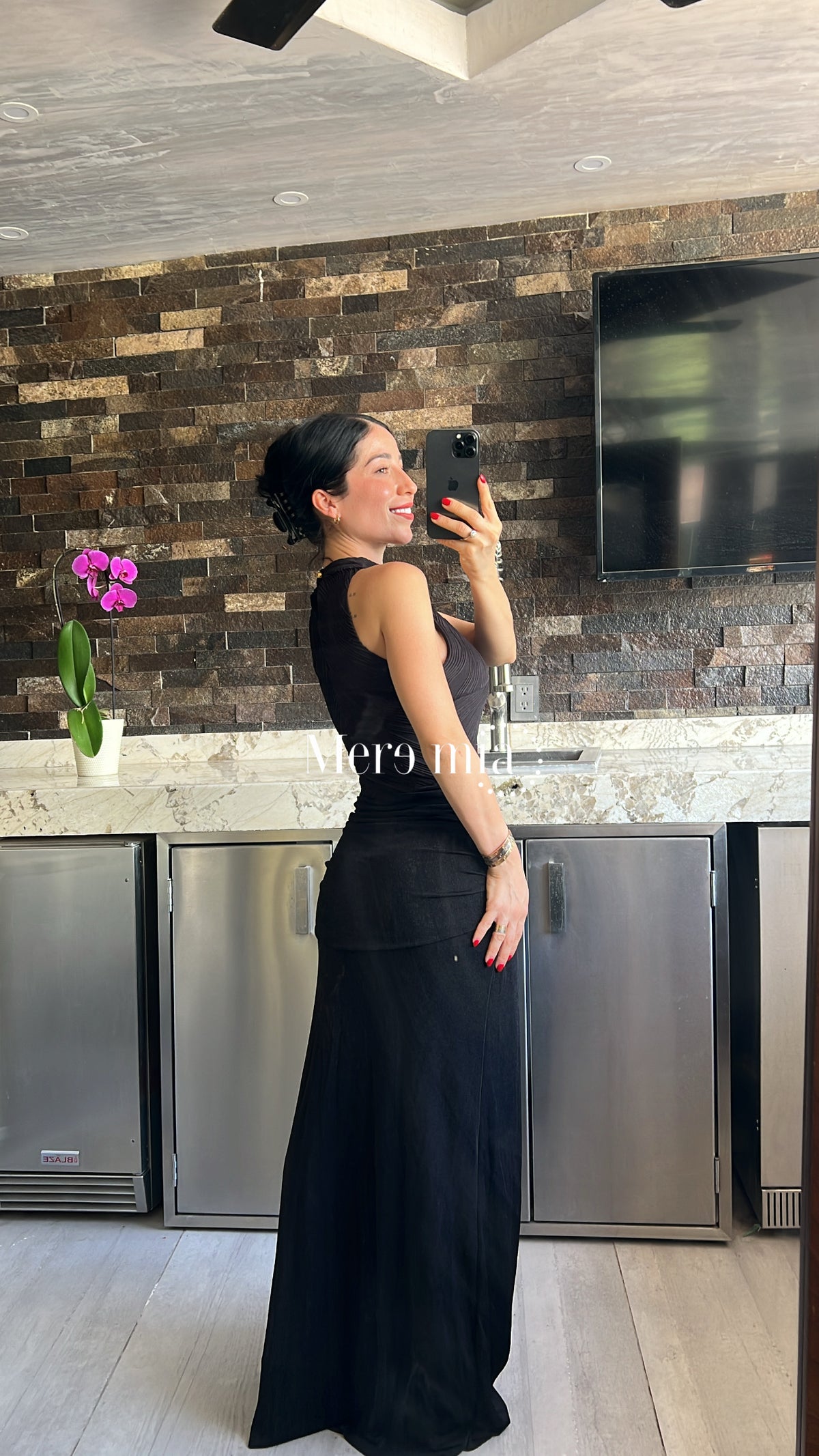 Vestido broche lado