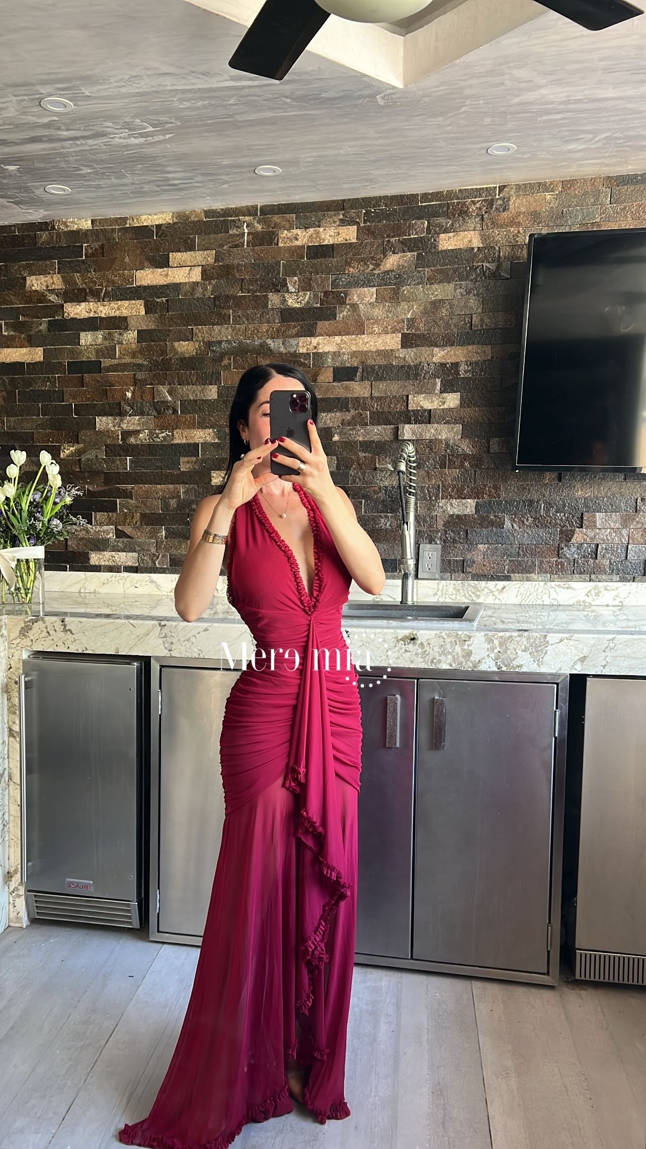 Vestido corr planes plisado V