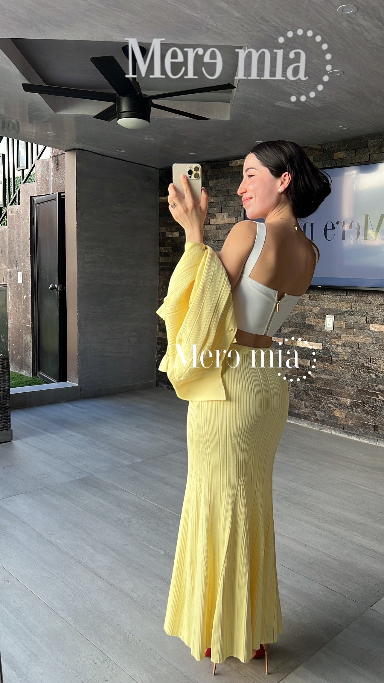 Conjunto amarillo rayado ml