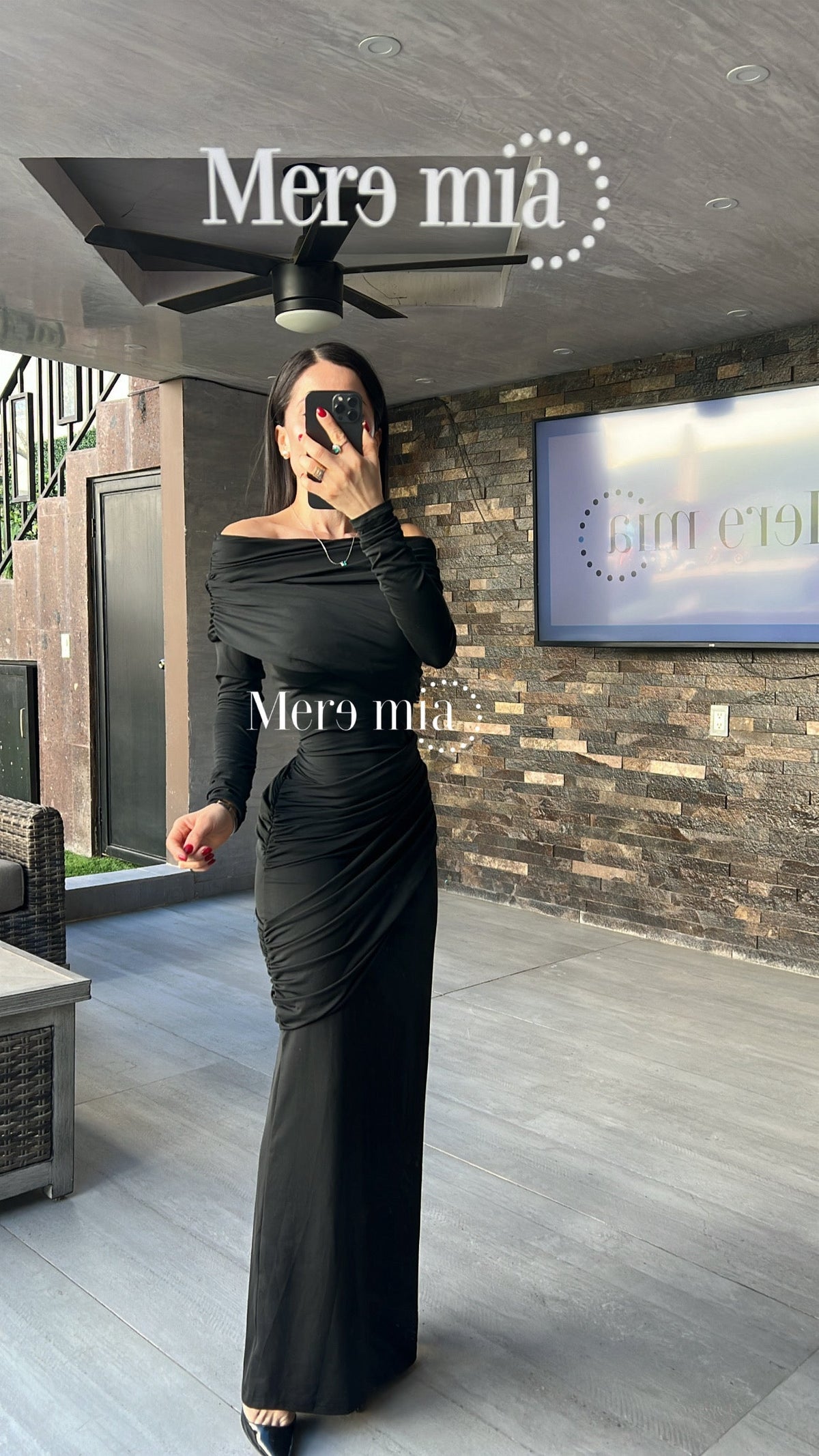 Vestido plisado hombro ml