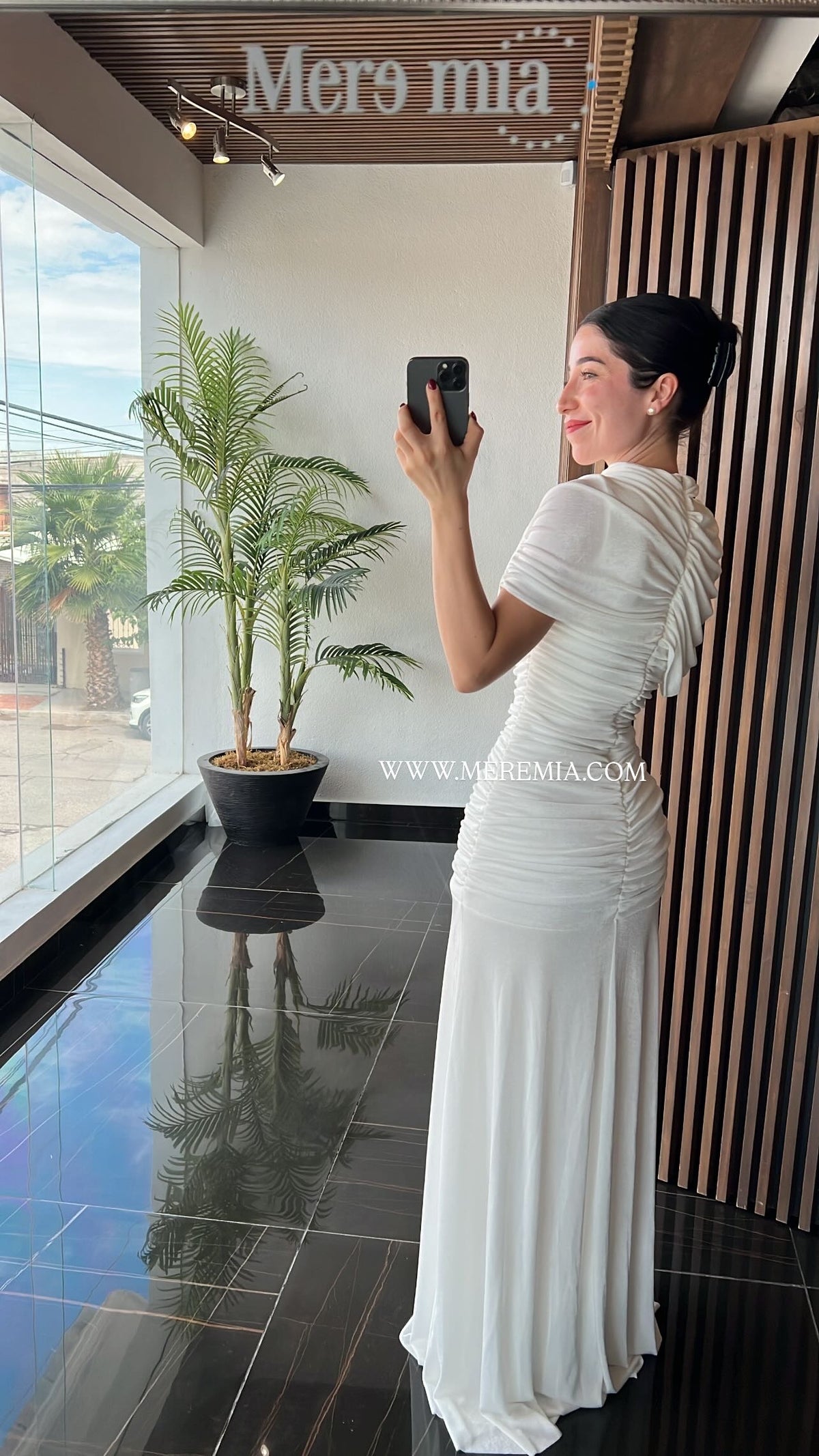 Vestido plisado chal
