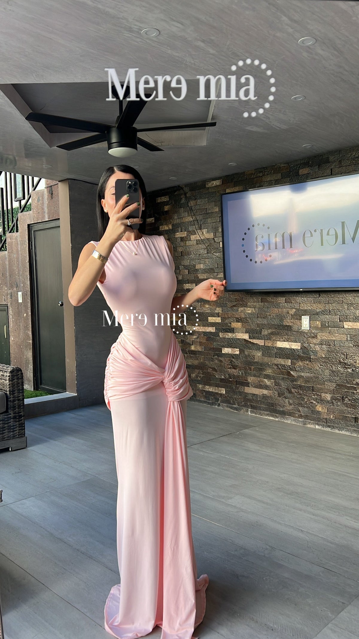 Vestido plisado tira