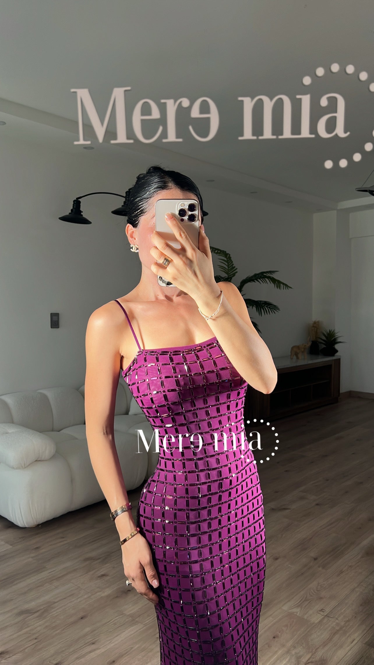 Vestido apl largo cuadros
