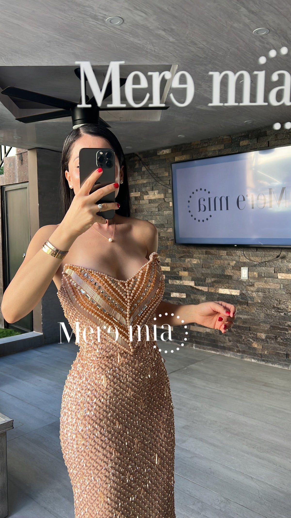 Vestido perlas lent largo