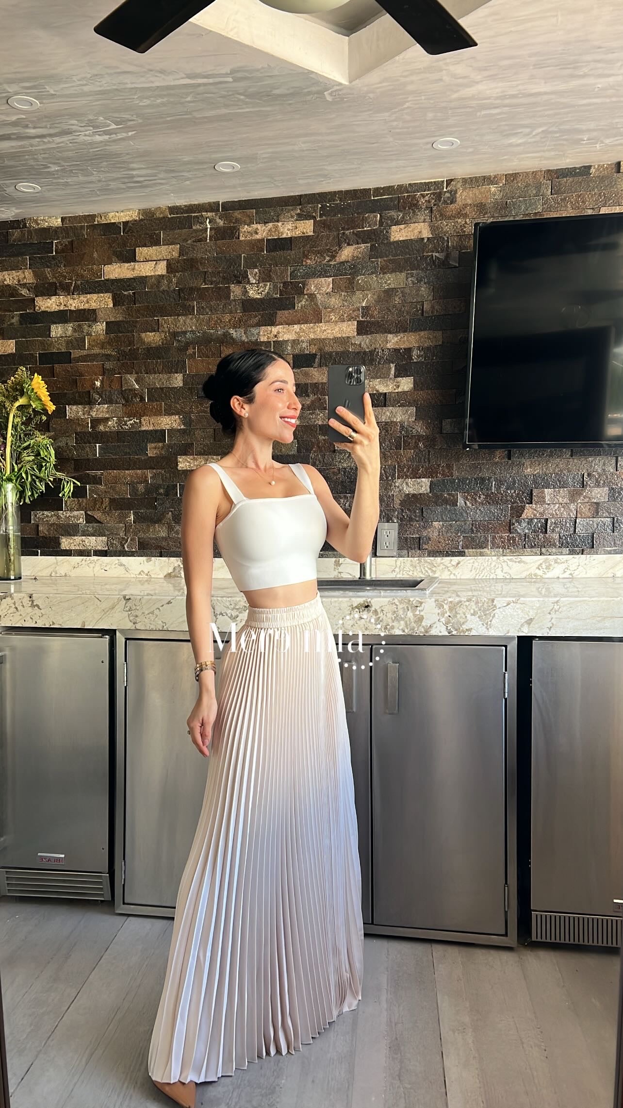 Falda plisada stretch