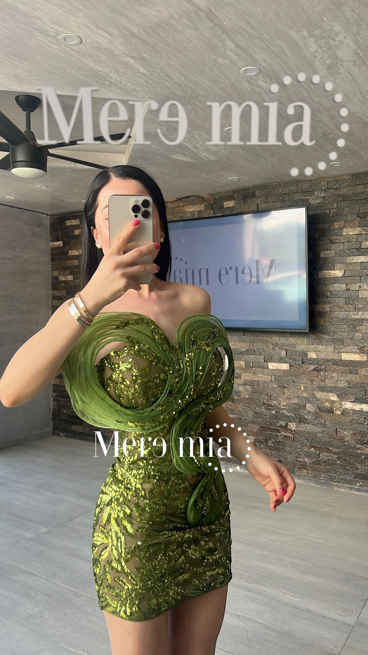 Vestido verde tul