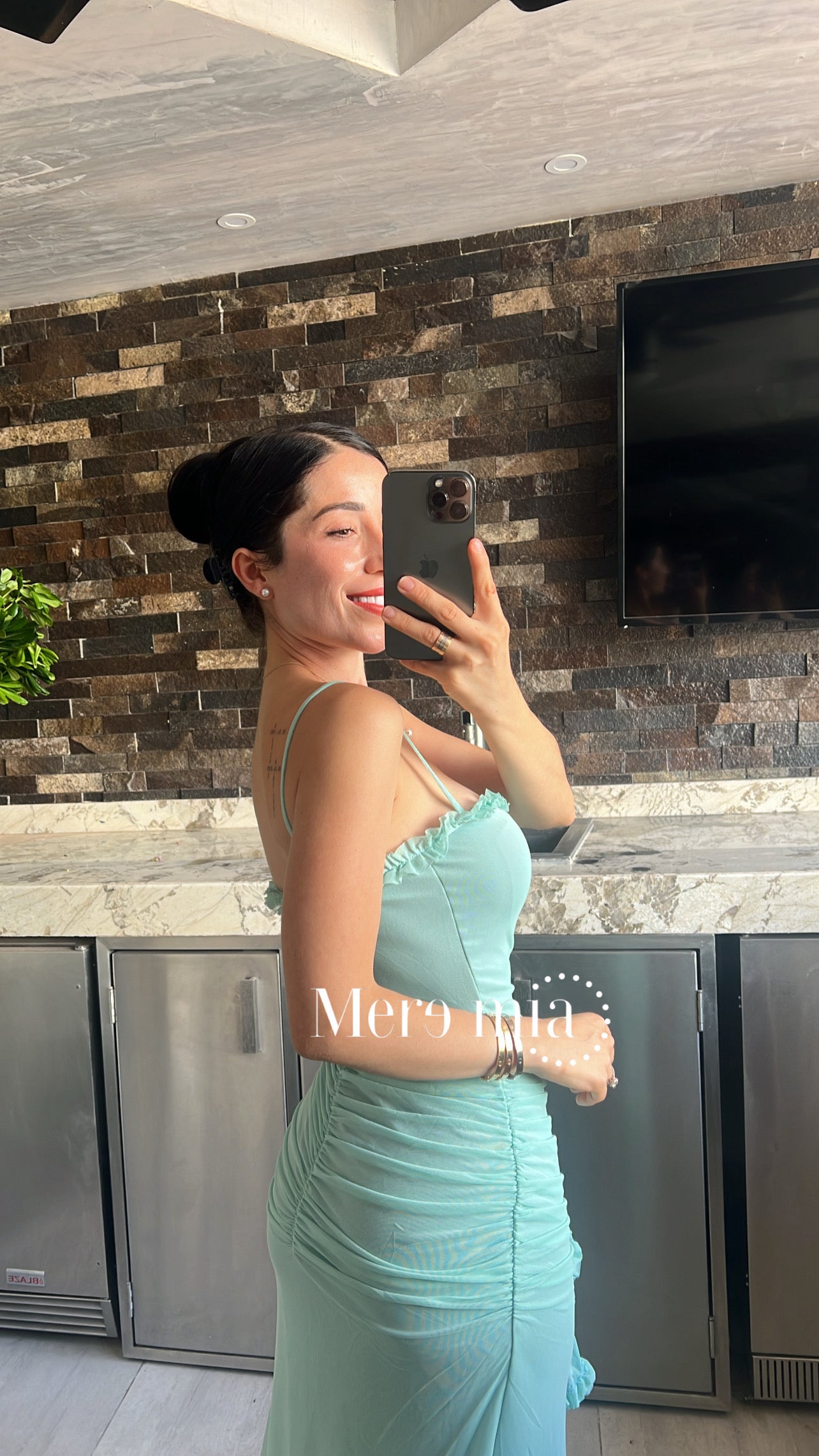 Vestido escarola plisado