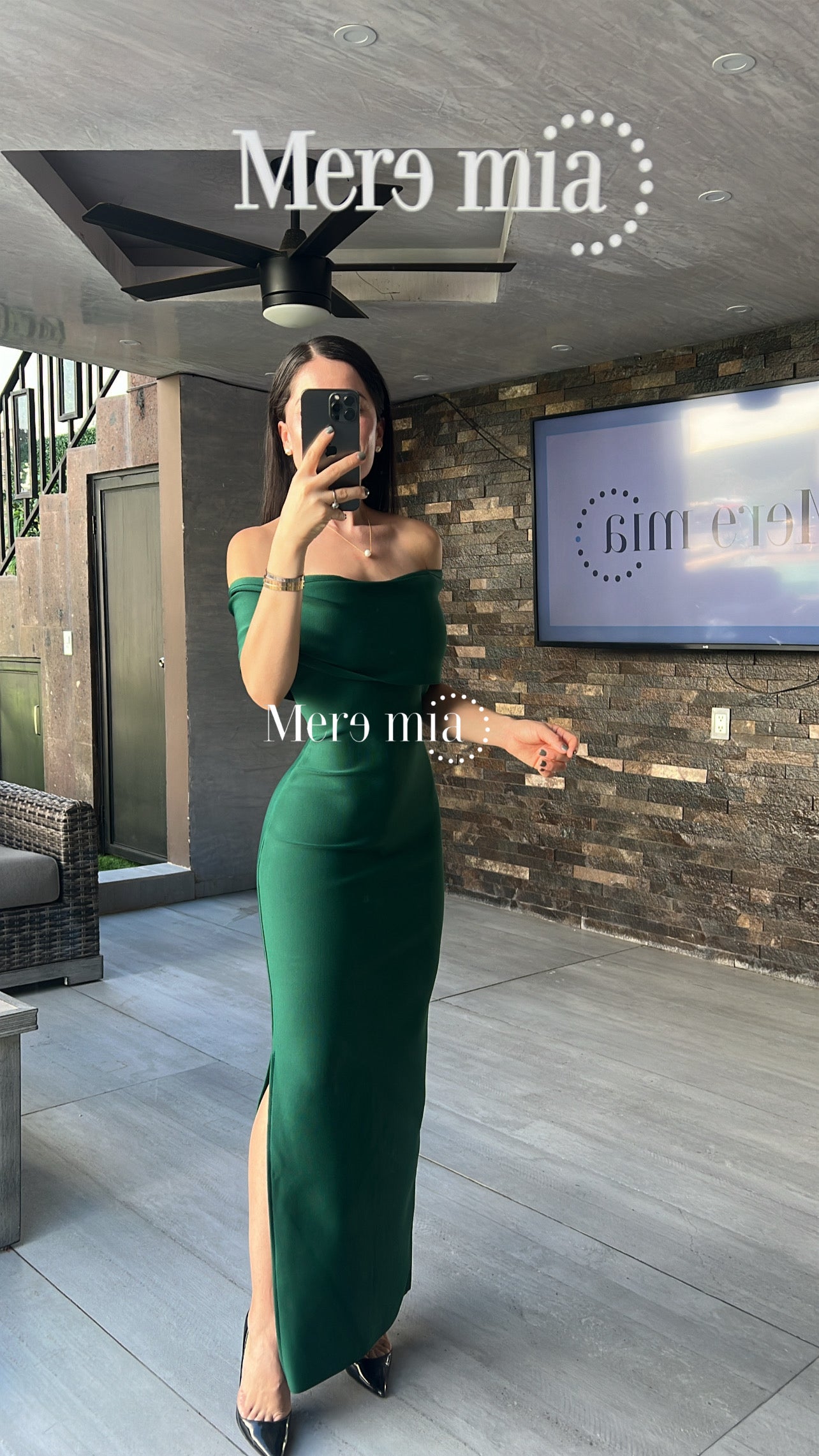 Vestido verde olan liso