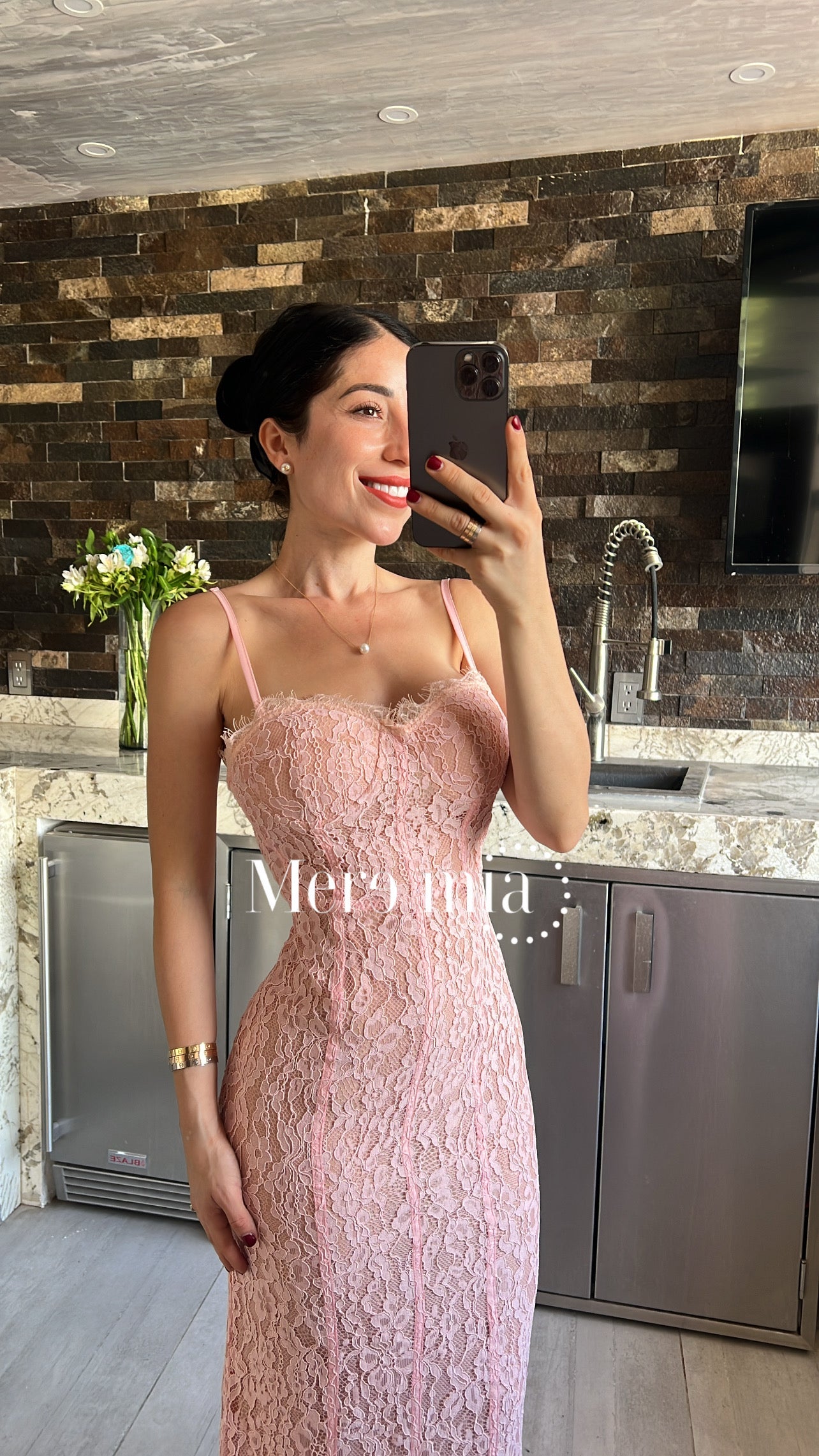 Vestido encaje midi