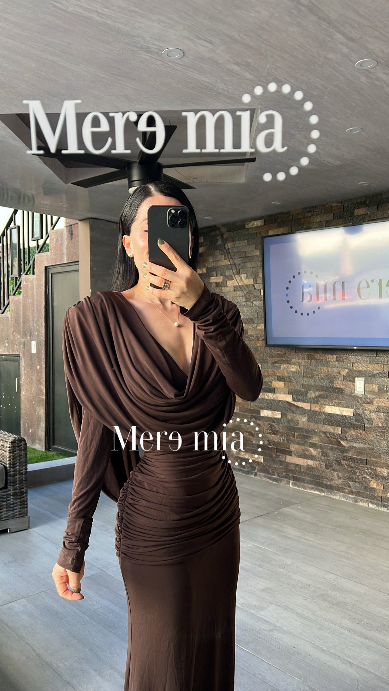 Vestido café U ml