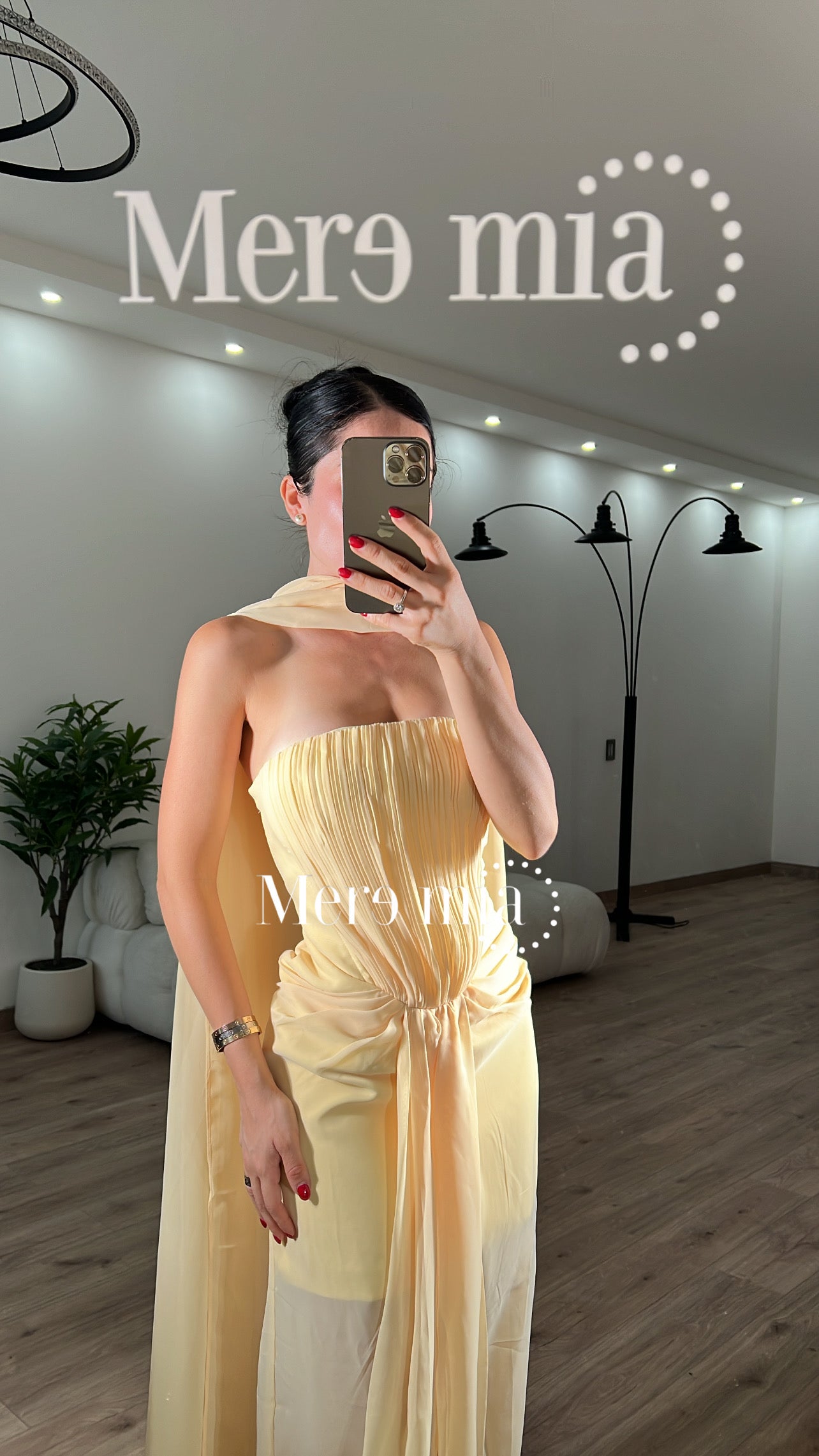 Vestido plisado estola largo