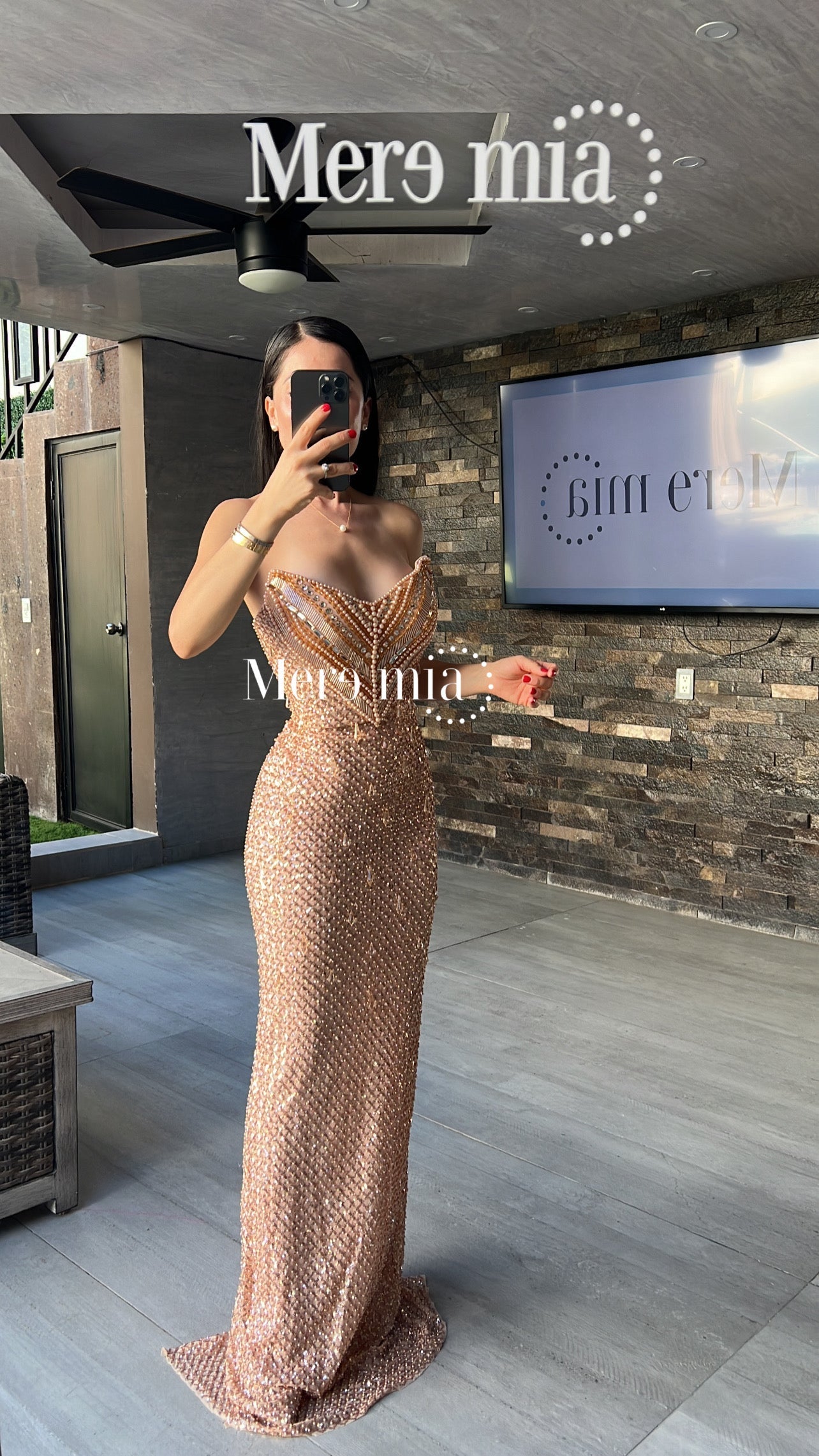 Vestido perlas lent largo