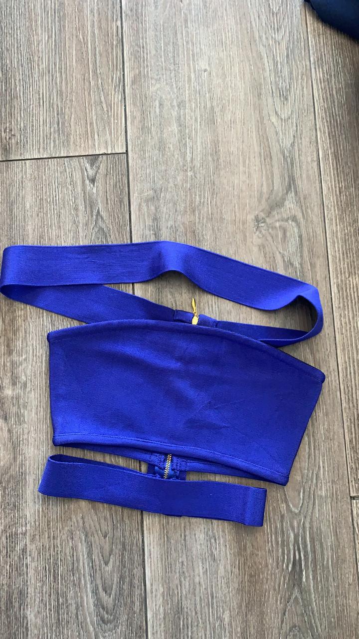 Crop top de 3 tiras  azul